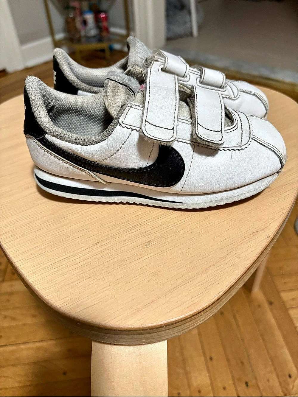 Sz 11 Toddler Boy Nike Cortez SE PS White Black Sneakers